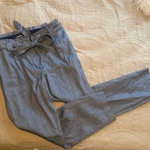 Cropped High Rise Pants with Belt